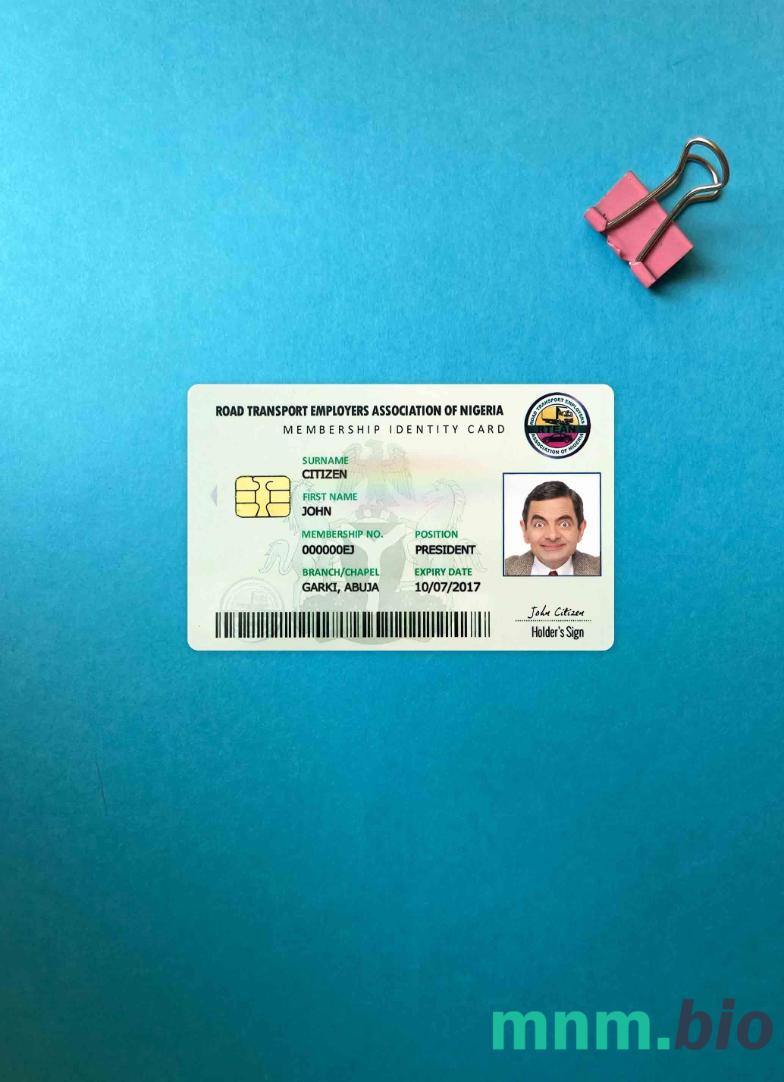Nigeria karta ID fotowygląd szablon PSD